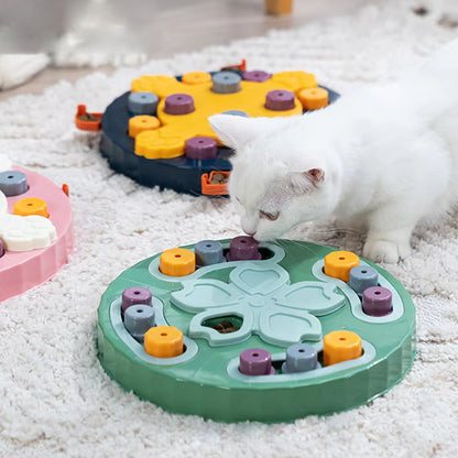 Pet Cat Interactive Puzzle Toys Nonslip Bowl Food Dispenser Slow Feeder Slowly Eating Pet Cat Dogs Training Game Pet Supplies