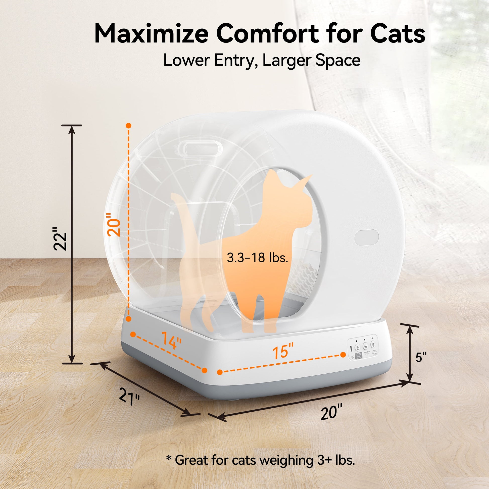 Self-Cleaning Cat Litter Box, Automatic Cat Litter Box with APP Control, Safety Sensors, Odor Isolation & Health Monitoring