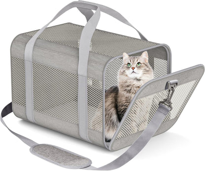 Cat Carrier Dog Carriers for Small Dogs Soft Slided Airline Approved Collapsible Pet Travel Carrier, Small (16.3" L X 11.8" H X 12.4" W)